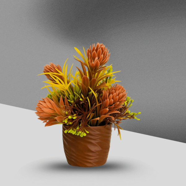 Autumn Ember in Terra Pot - Charming Glow Lifelike Artificial Flowers